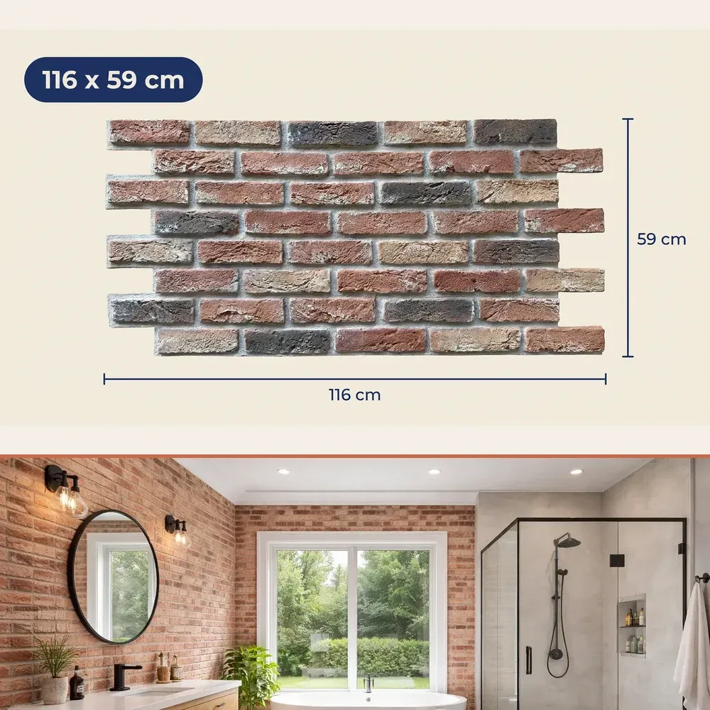 Painel 3D de Tijolo Barok Retro 116x59 cm