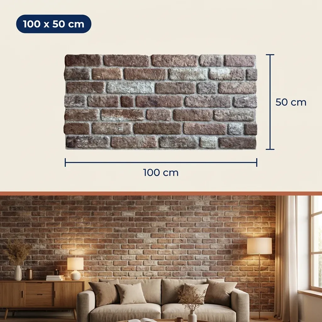 Painel 3D de Tijolo EPS Oud Breda – Isolante – Interno/Externo – 100x50x2 cm